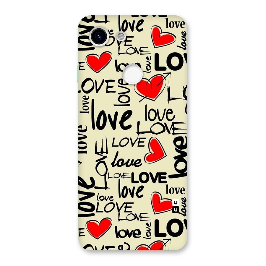 Love Hearts Pattern Back Case for Google Pixel 3