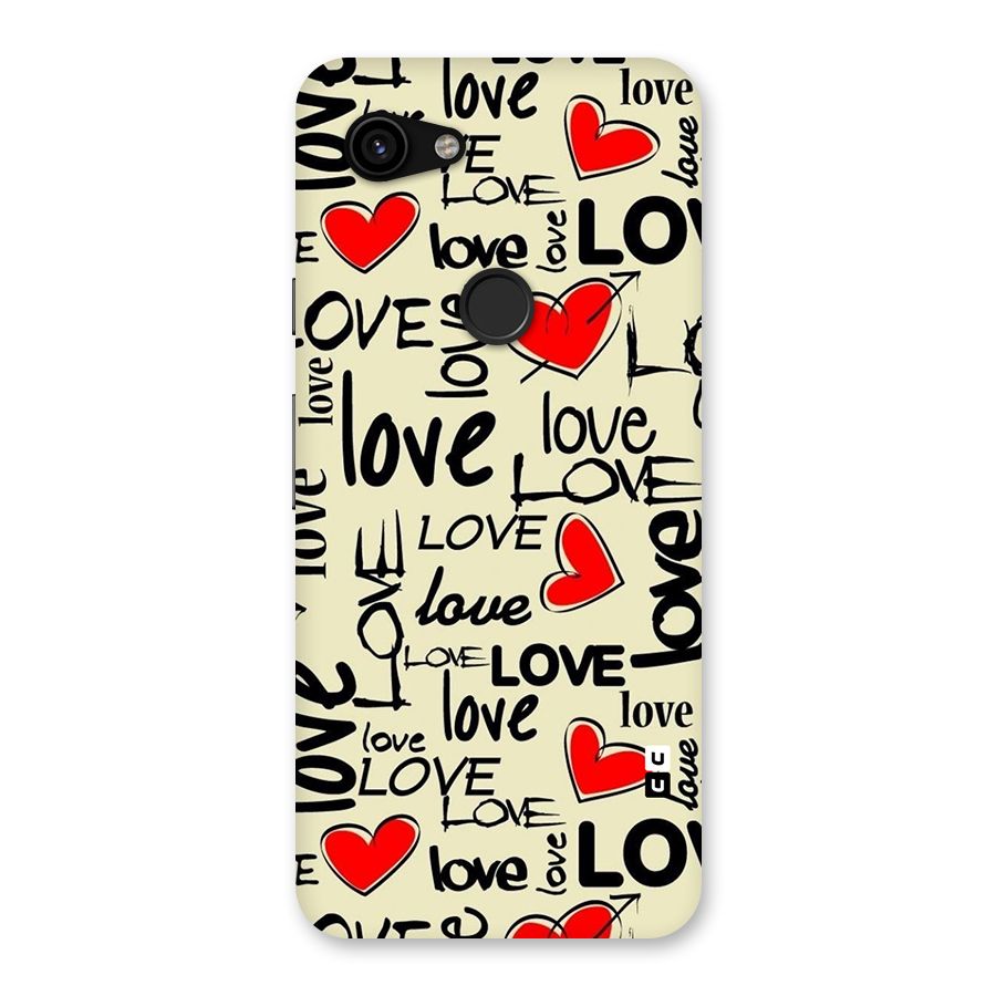 Love Hearts Pattern Back Case for Google Pixel 3a