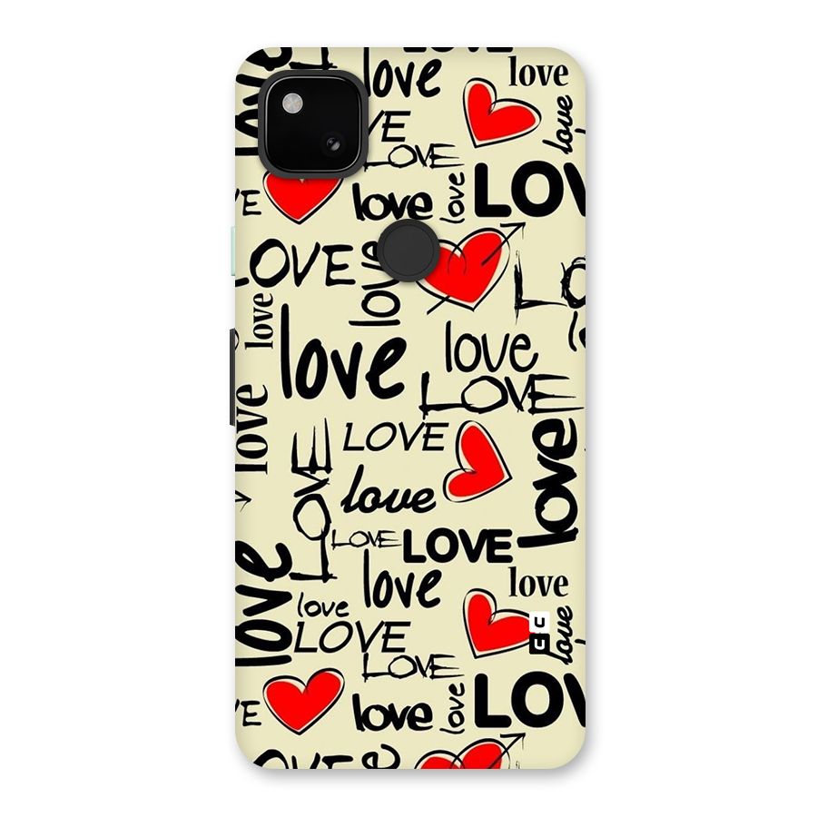 Love Hearts Pattern Glass Back Case for Google Pixel 4a