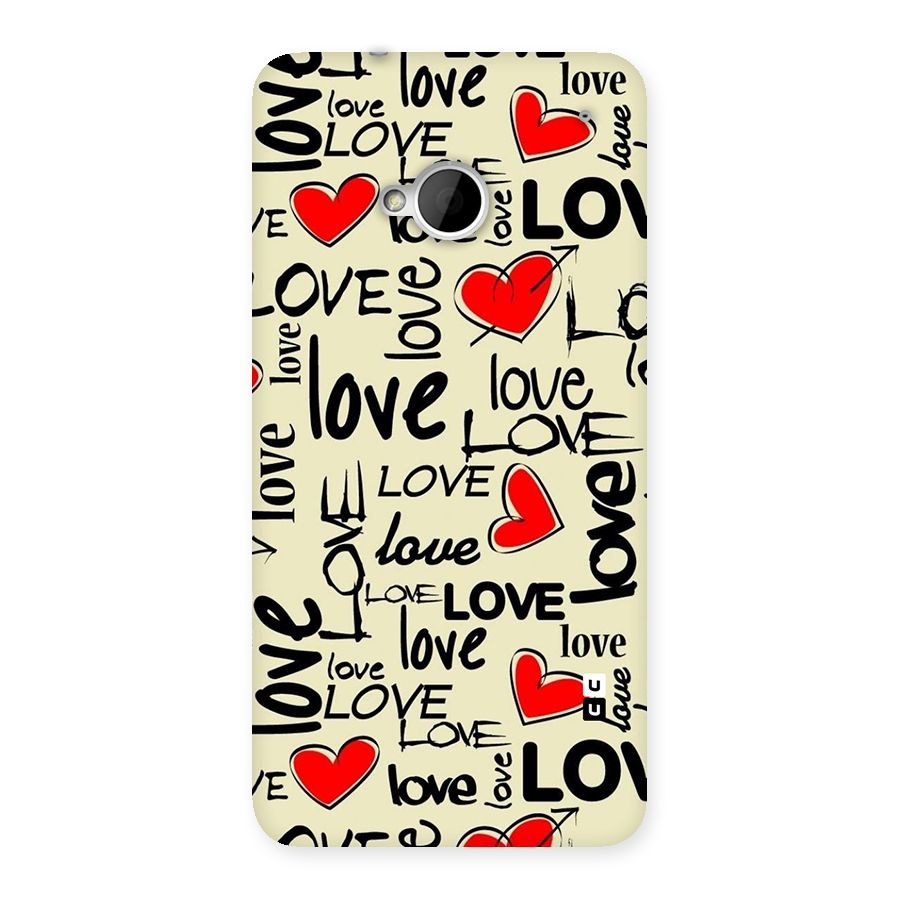 Love Hearts Pattern Back Case for HTC One M7