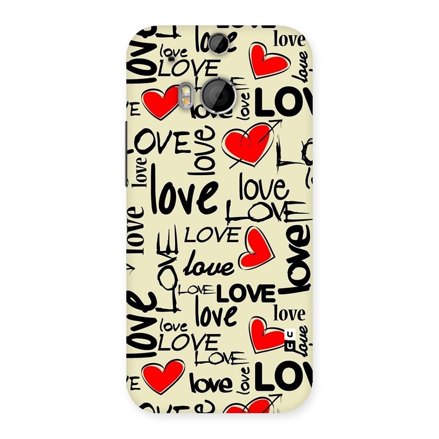 Love Hearts Pattern Back Case for HTC One M8