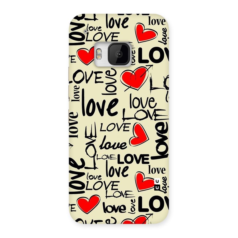Love Hearts Pattern Back Case for HTC One M9