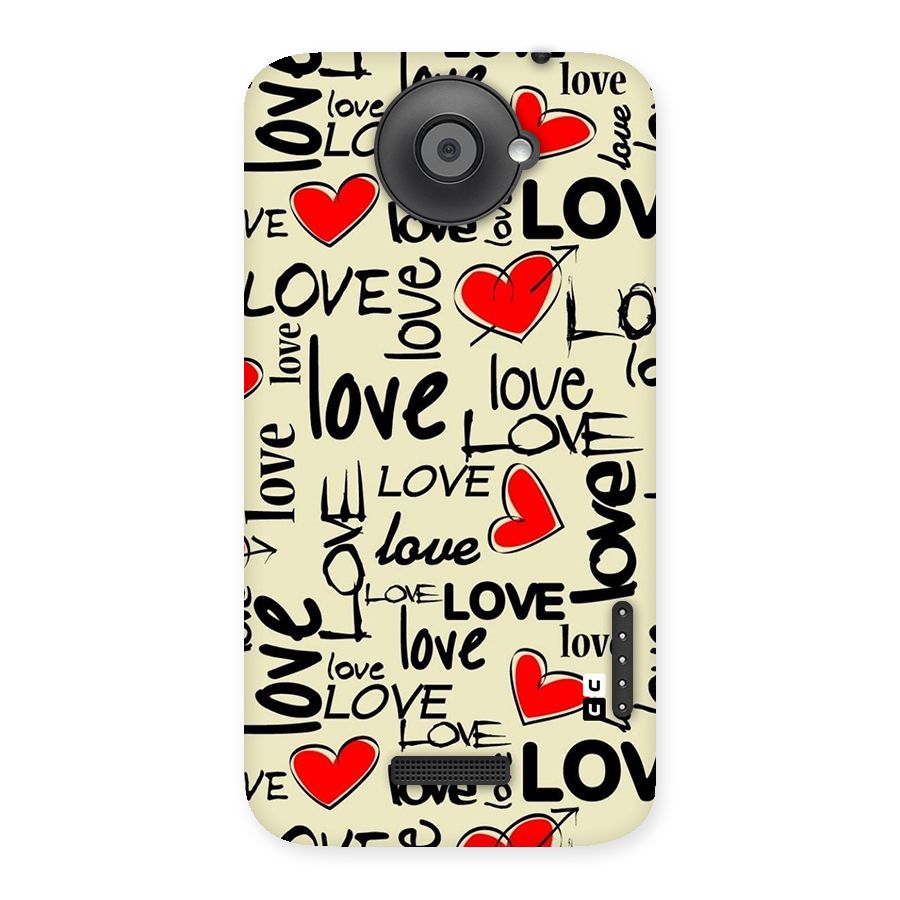 Love Hearts Pattern Back Case for HTC One X