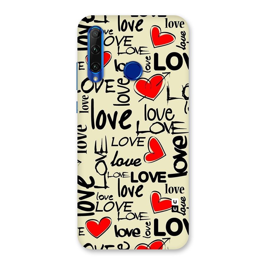 Love Hearts Pattern Back Case for Honor 20i