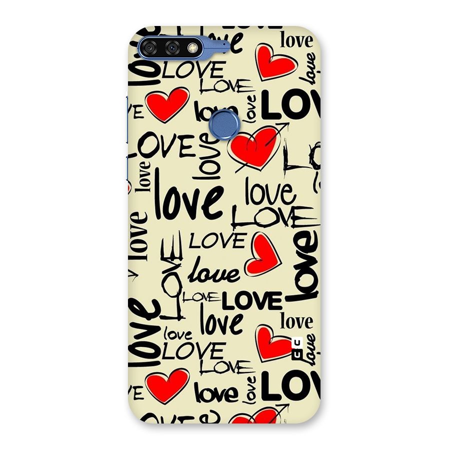 Love Hearts Pattern Back Case for Honor 7C