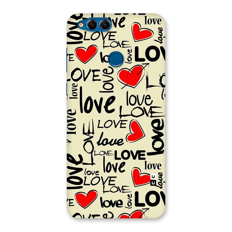 Love Hearts Pattern Back Case for Honor 7X