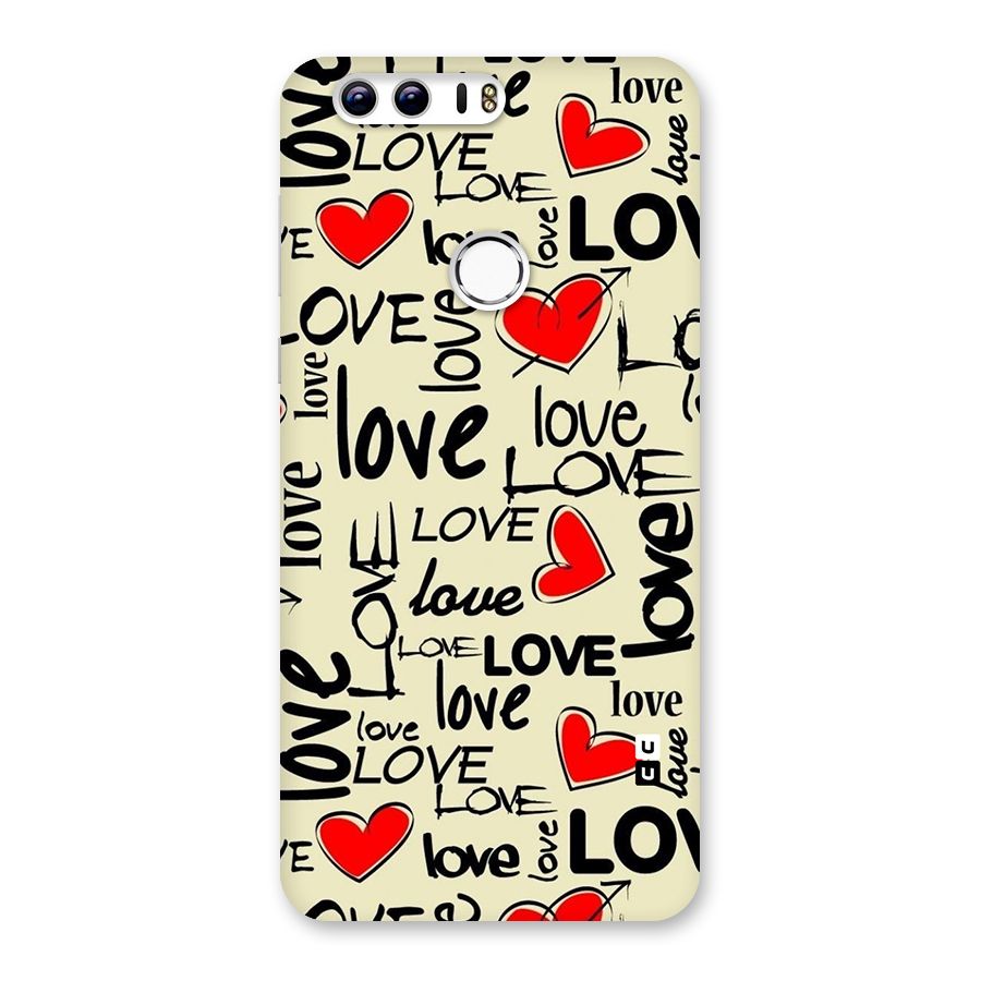 Love Hearts Pattern Back Case for Honor 8