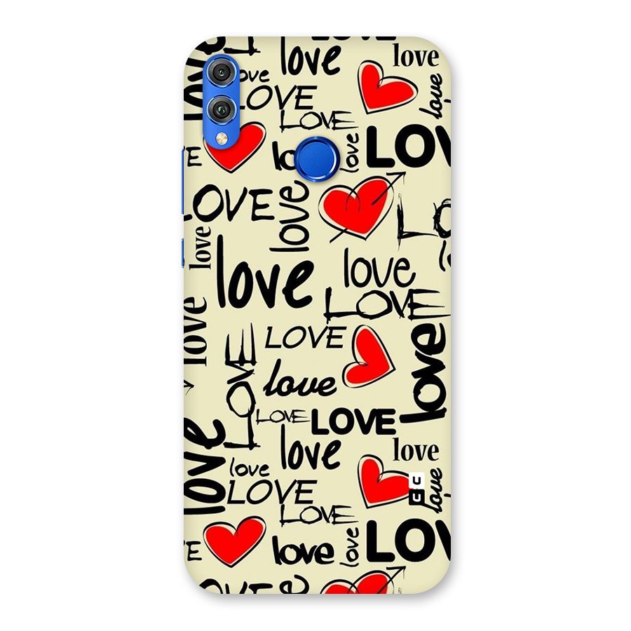 Love Hearts Pattern Back Case for Honor 8X