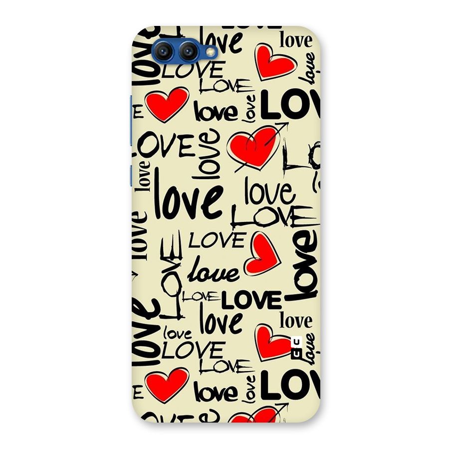 Love Hearts Pattern Back Case for Honor View 10