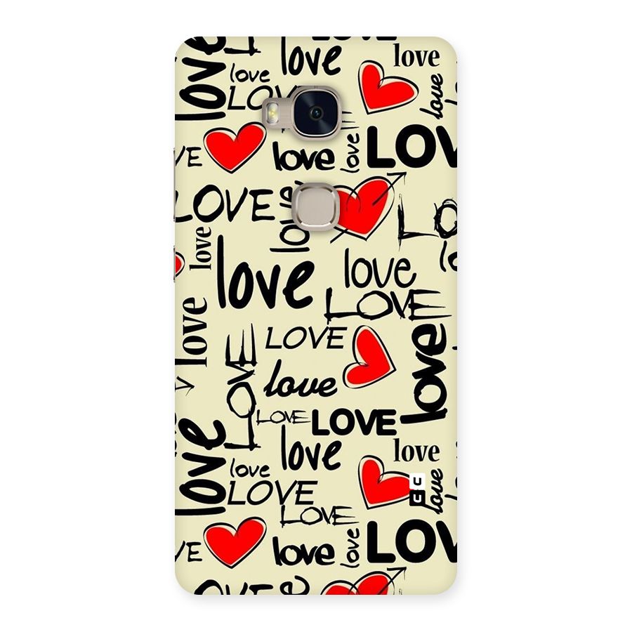 Love Hearts Pattern Back Case for Huawei Honor 5X