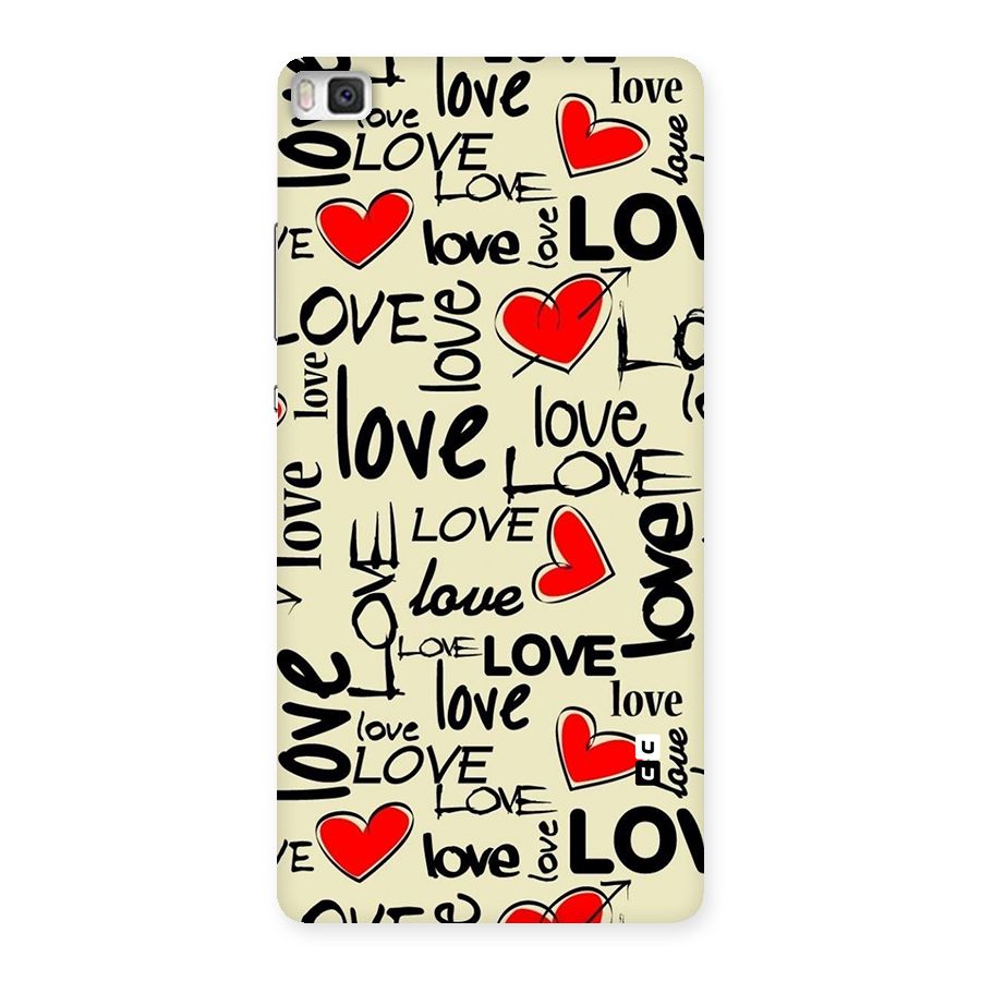 Love Hearts Pattern Back Case for Huawei P8