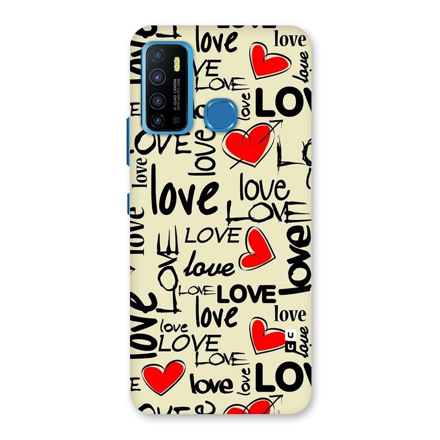 Love Hearts Pattern Back Case for Infinix Hot 9