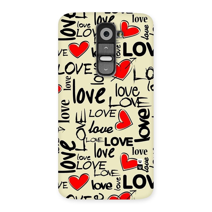 Love Hearts Pattern Back Case for LG G2