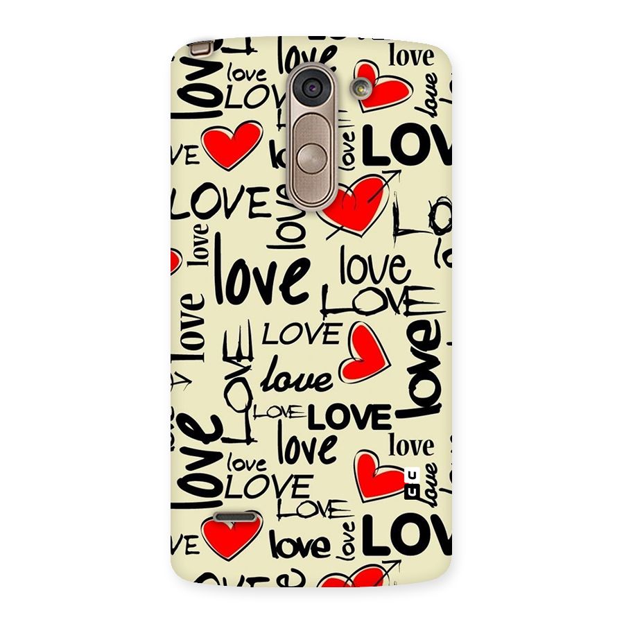 Love Hearts Pattern Back Case for LG G3 Stylus