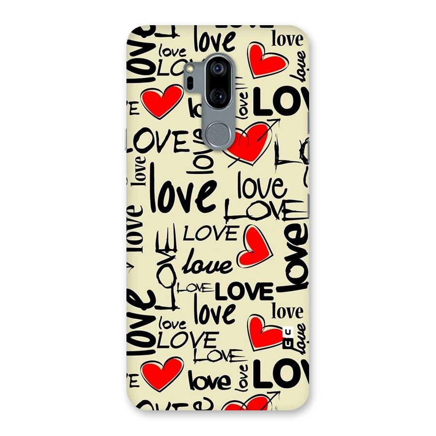 Love Hearts Pattern Back Case for LG G7