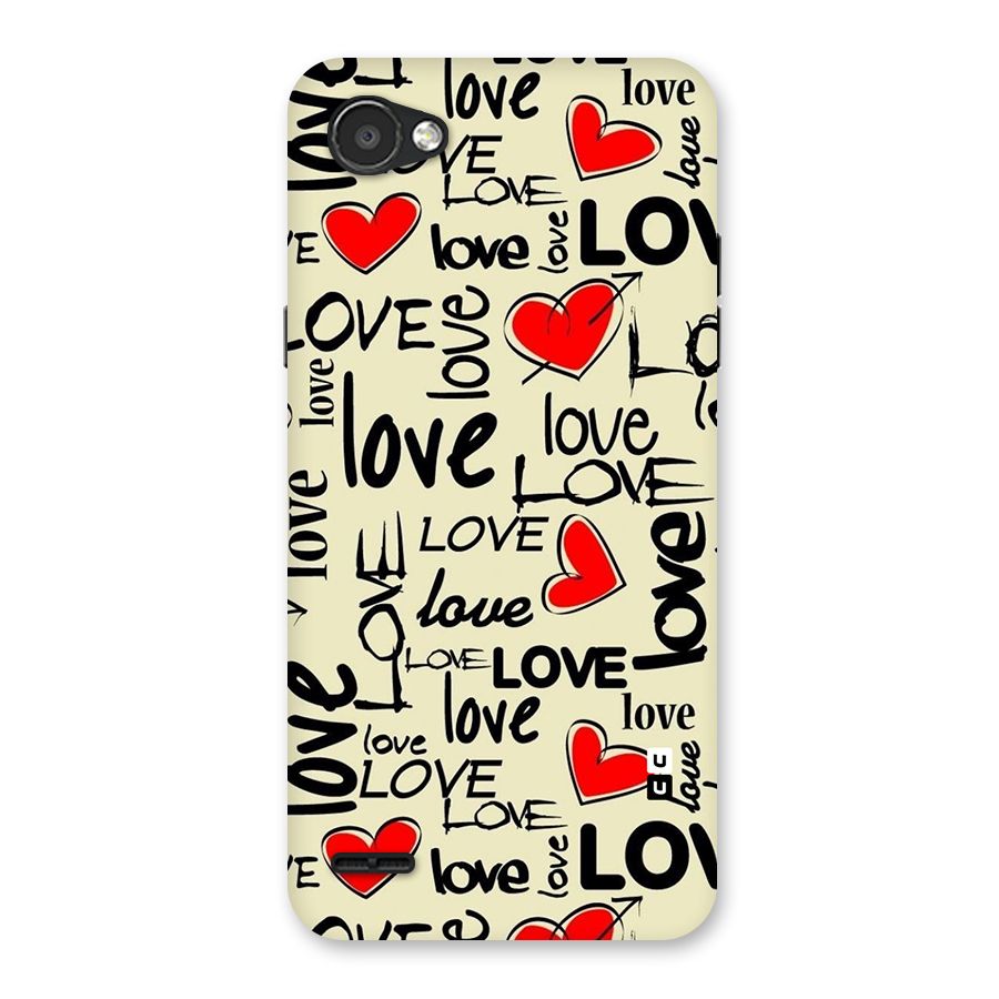 Love Hearts Pattern Back Case for LG Q6