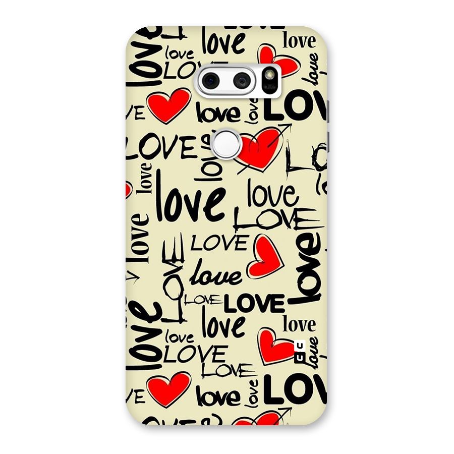 Love Hearts Pattern Back Case for LG V30