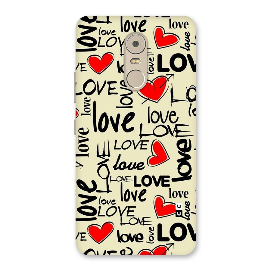 Love Hearts Pattern Back Case for Lenovo K6 Note