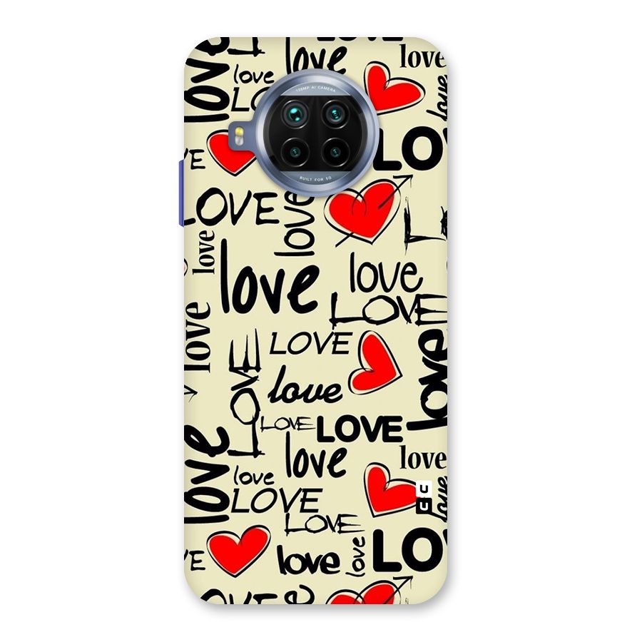 Love Hearts Pattern Glass Back Case for Mi 10i
