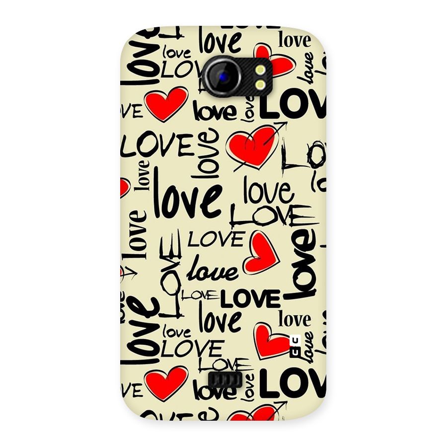 Love Hearts Pattern Back Case for Micromax Canvas 2 A110