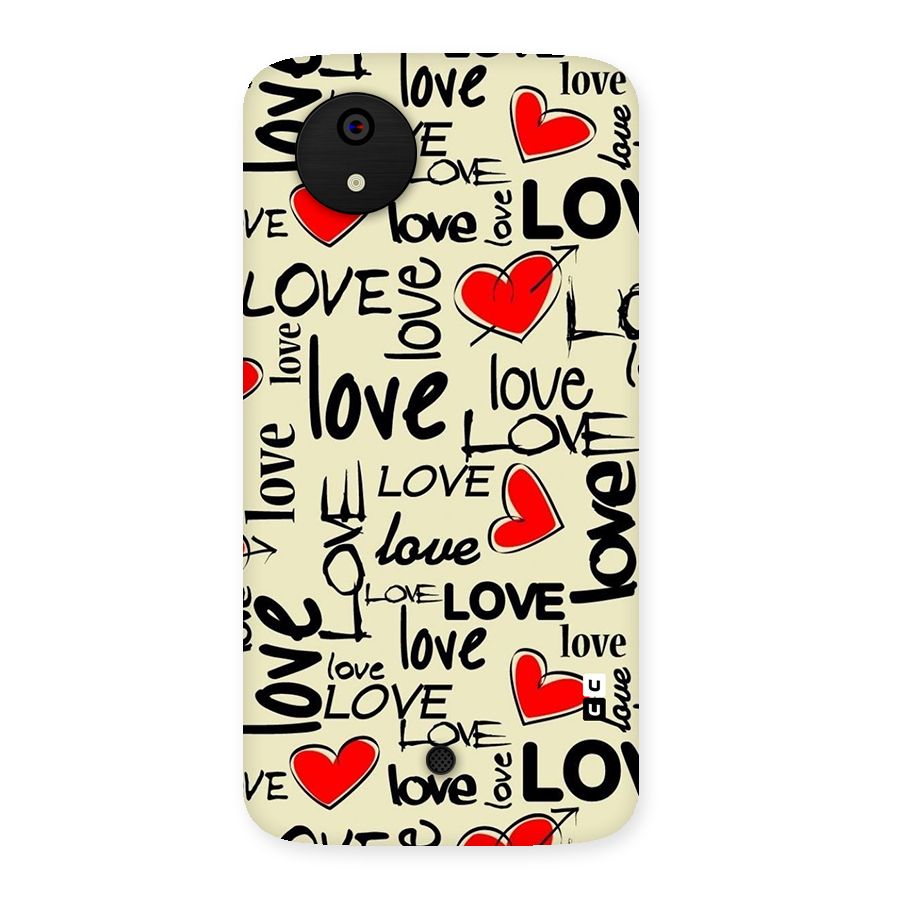 Love Hearts Pattern Back Case for Micromax Canvas A1