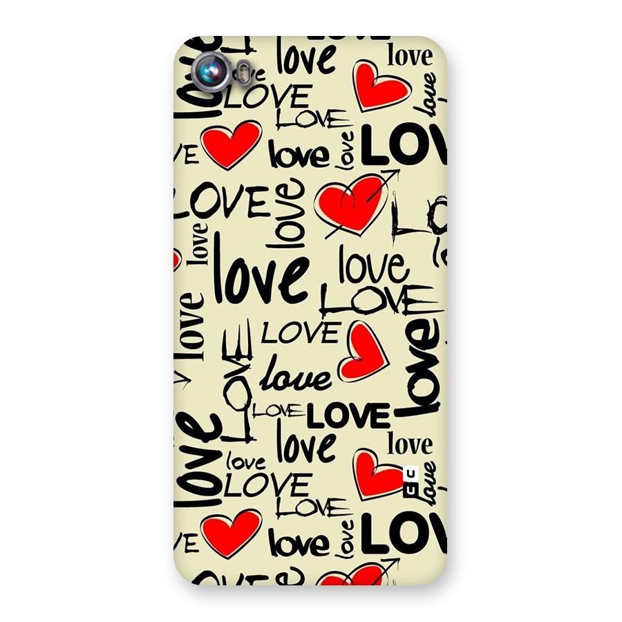 Love Hearts Pattern Back Case for Micromax Canvas Fire 4 A107