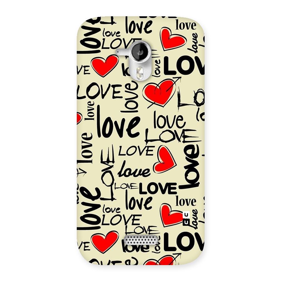 Love Hearts Pattern Back Case for Micromax Canvas HD A116