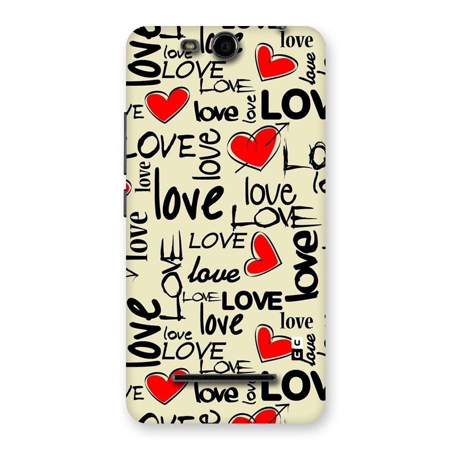Love Hearts Pattern Back Case for Micromax Canvas Juice 3 Q392