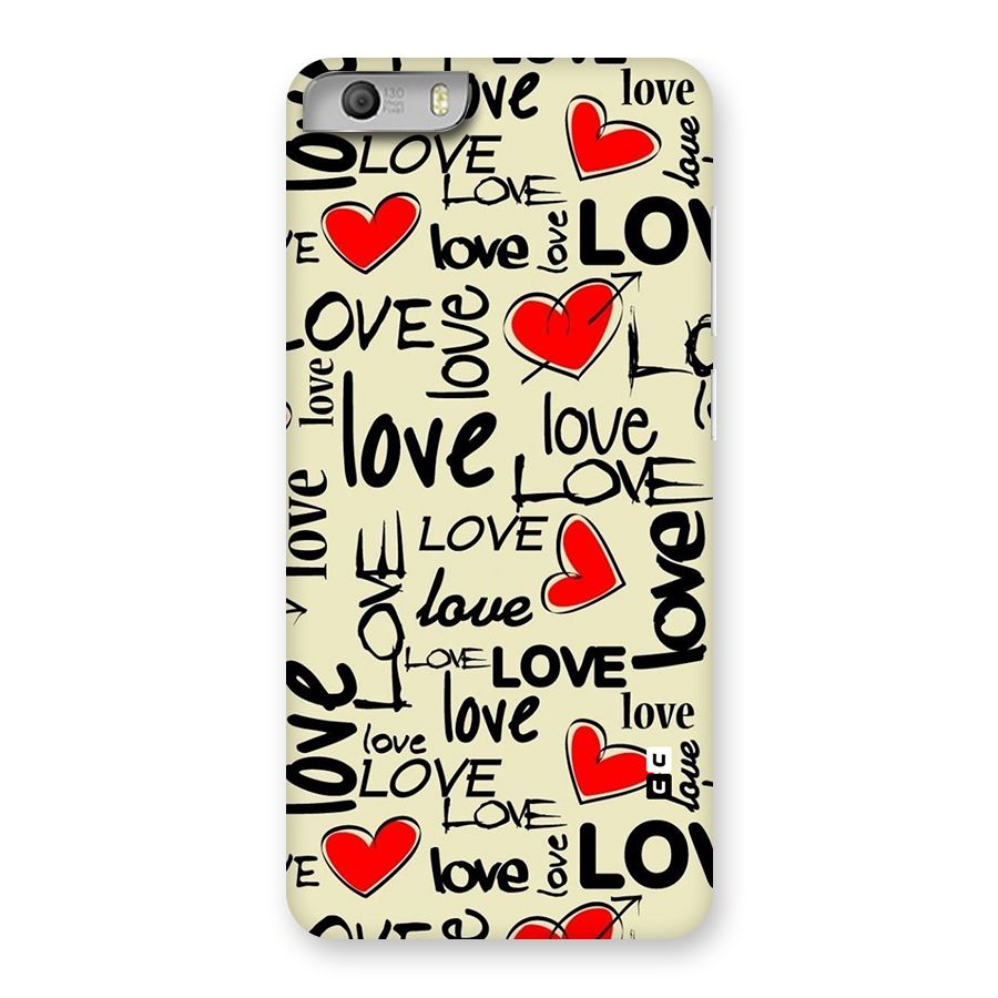 Love Hearts Pattern Back Case for Micromax Canvas Knight 2