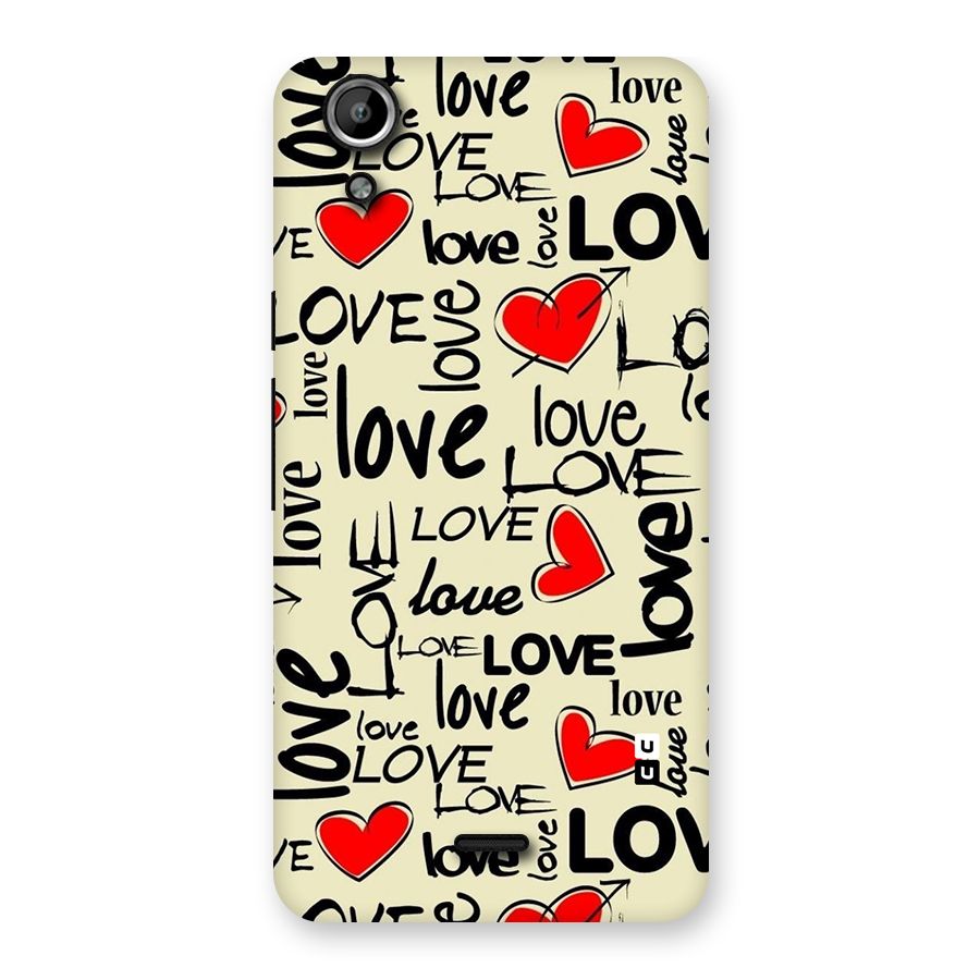 Love Hearts Pattern Back Case for Micromax Canvas Selfie Lens Q345
