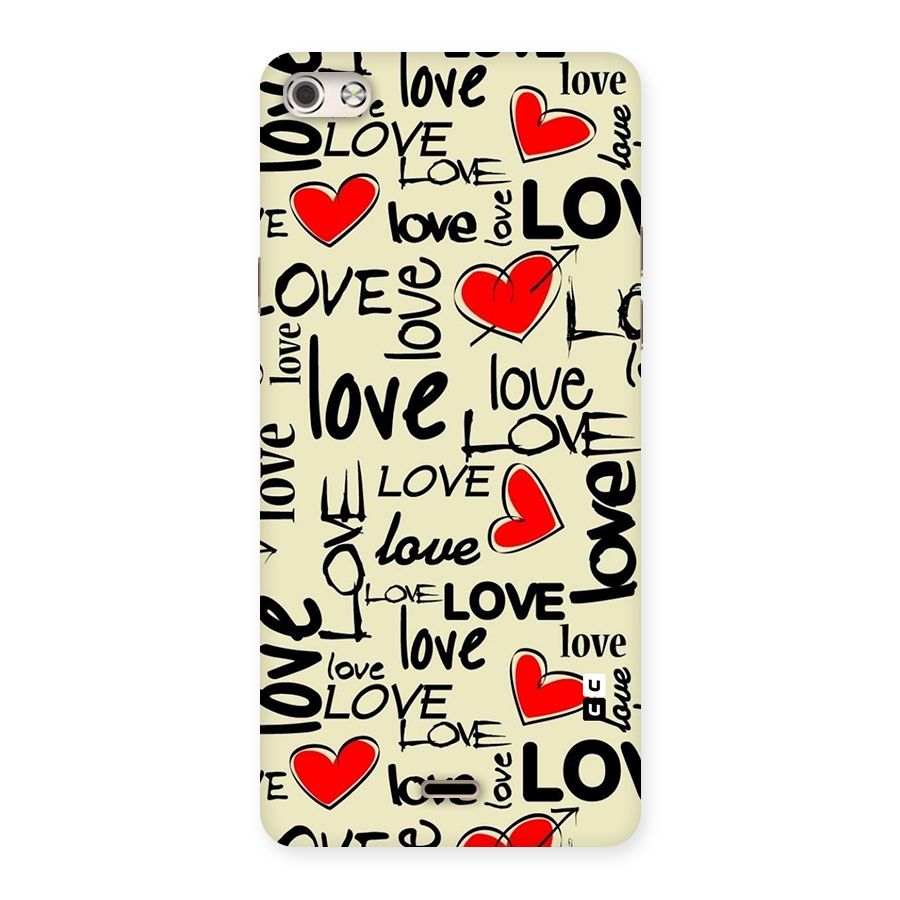 Love Hearts Pattern Back Case for Micromax Canvas Silver 5