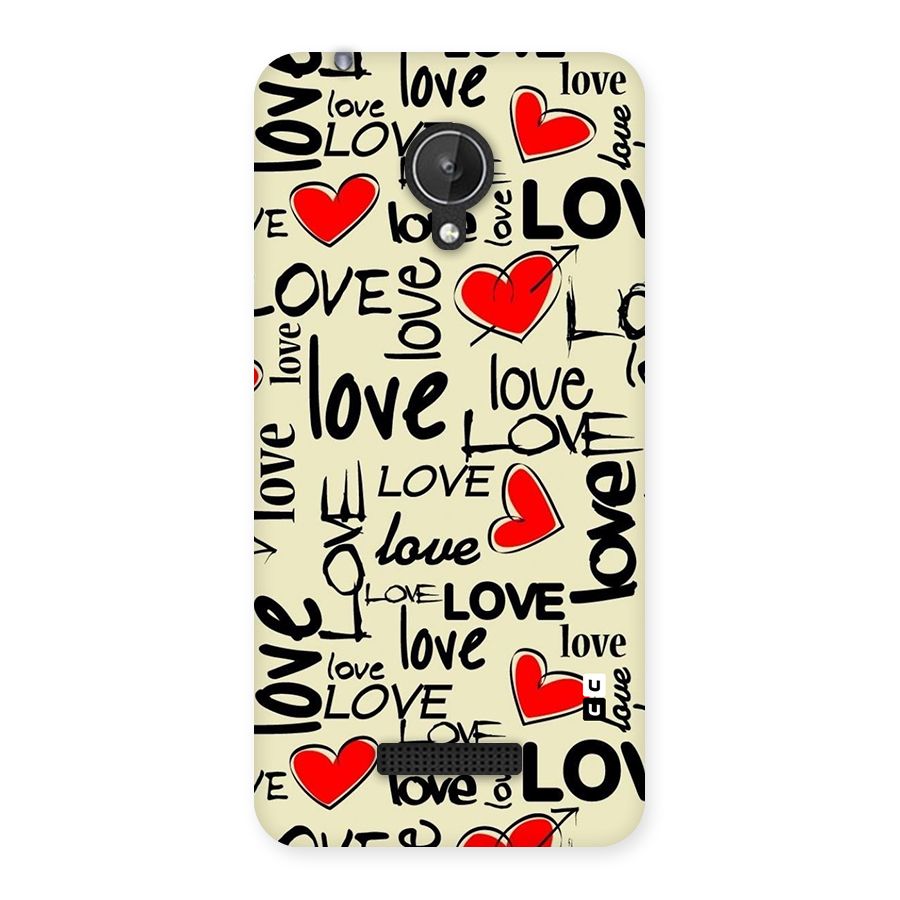 Love Hearts Pattern Back Case for Micromax Canvas Spark Q380