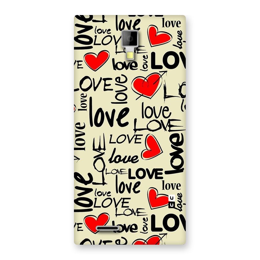 Love Hearts Pattern Back Case for Micromax Canvas Xpress A99