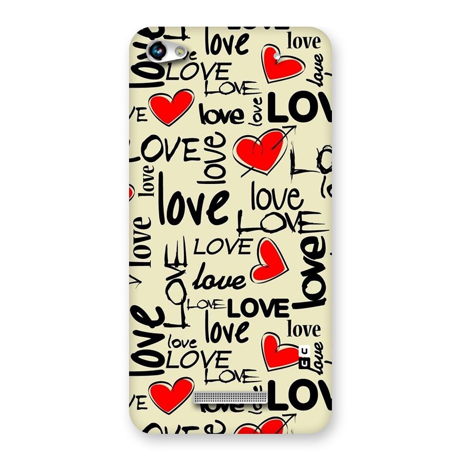 Love Hearts Pattern Back Case for Micromax Hue 2