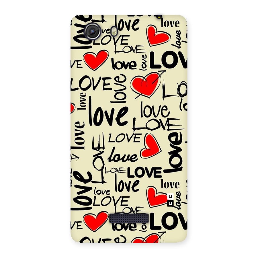 Love Hearts Pattern Back Case for Micromax Unite 3