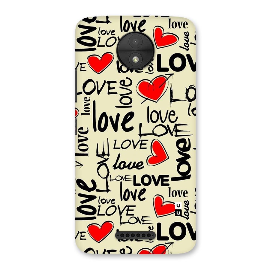 Love Hearts Pattern Back Case for Moto C