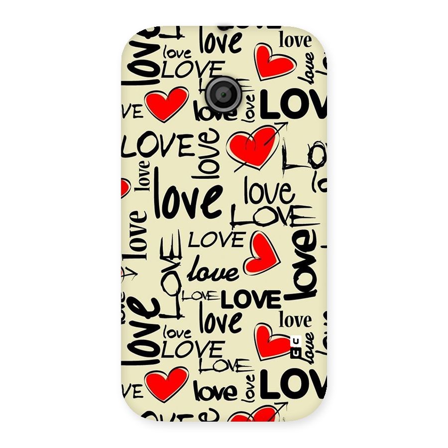 Love Hearts Pattern Back Case for Moto E