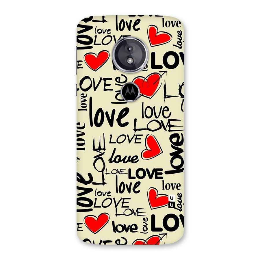 Love Hearts Pattern Back Case for Moto E5