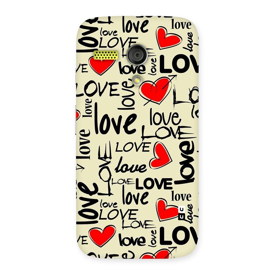 Love Hearts Pattern Back Case for Moto G