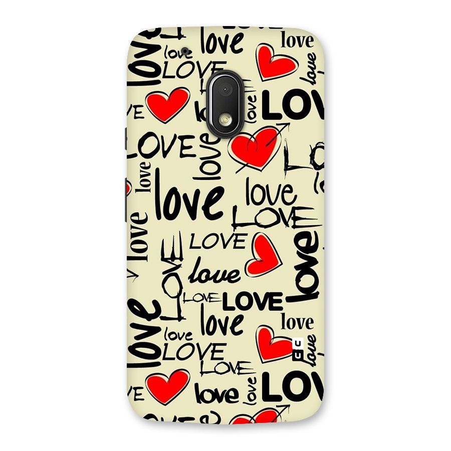 Love Hearts Pattern Back Case for Moto G4 Play
