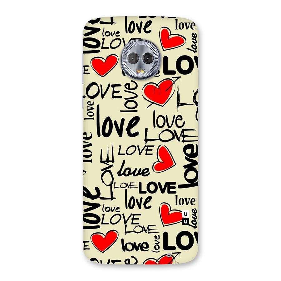 Love Hearts Pattern Back Case for Moto G6 Plus