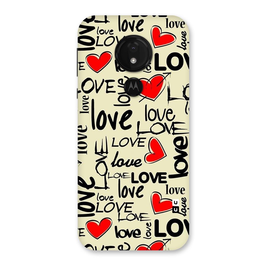Love Hearts Pattern Back Case for Moto G7 Power