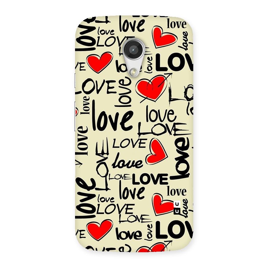 Love Hearts Pattern Back Case for Moto G 2nd Gen