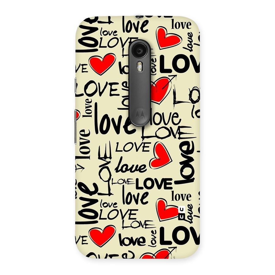 Love Hearts Pattern Back Case for Moto G Turbo