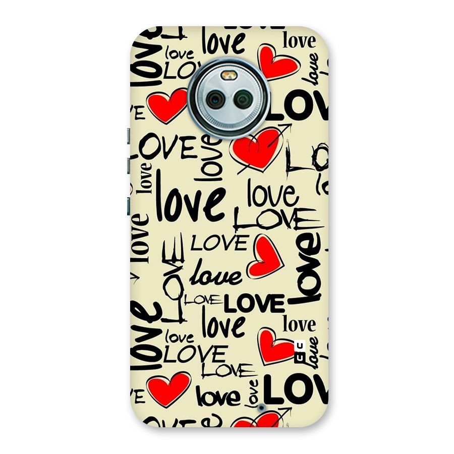 Love Hearts Pattern Back Case for Moto X4