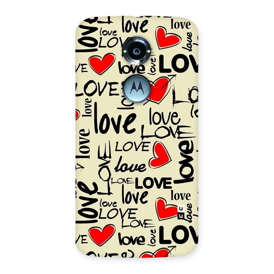 Love Hearts Pattern Back Case for Moto X 2nd Gen