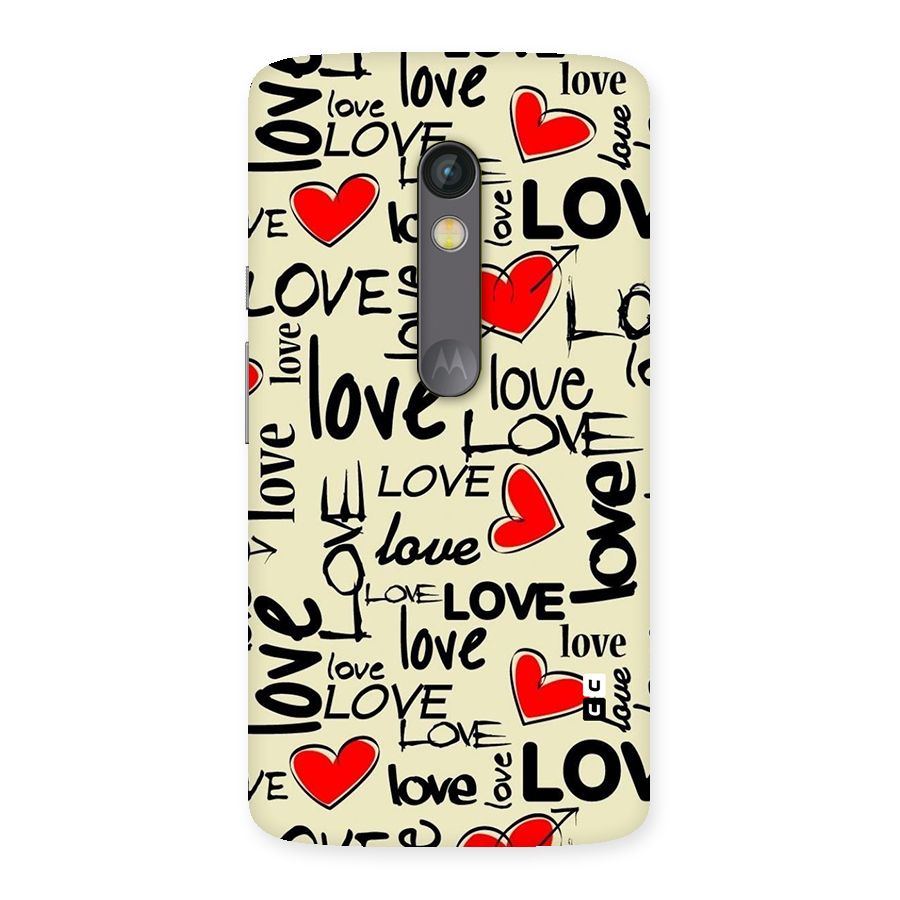 Love Hearts Pattern Back Case for Moto X Play