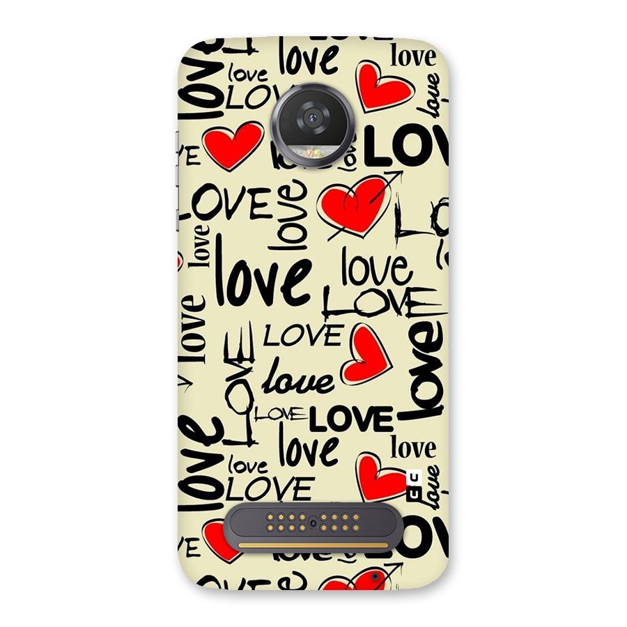 Love Hearts Pattern Back Case for Moto Z2 Play