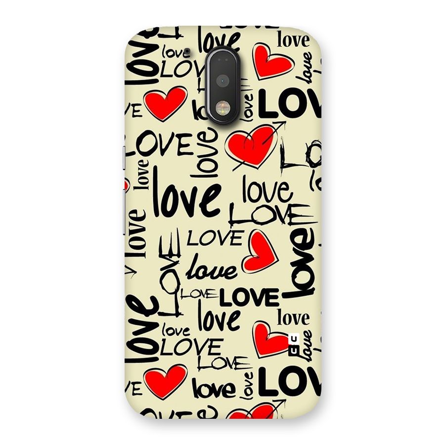 Love Hearts Pattern Back Case for Motorola Moto G4 Plus