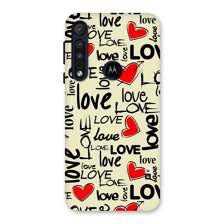 Love Hearts Pattern Back Case for Motorola One Macro